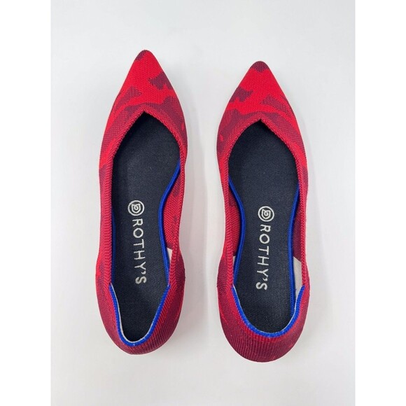Rothys The Point Womens Ballet Flats Red Camouflage Slip On Loafer Comfort US 10 - Picture 5 of 9